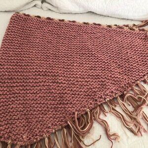 vintage crocheted shawl, rose/mauve